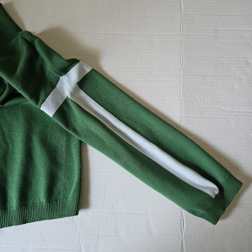 La Ligne X Target Mock Turtleneck Sweater Size M Green Stripe Sleeve - Picture 9 of 12
